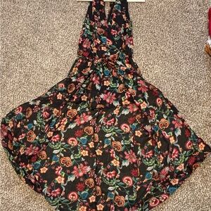 Floral Halter Dress with shorts overlay draped. I bought this for a summer event